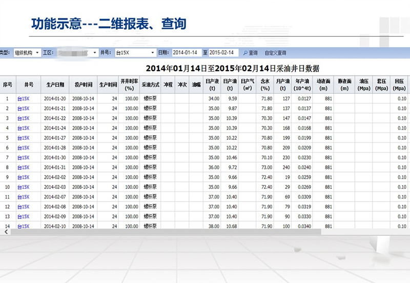 通用開發(fā)平臺二維報表查詢
